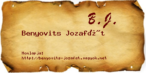 Benyovits Jozafát névjegykártya